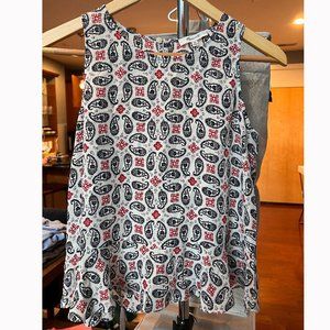 Madewell Red, White, and Blue Patterned Sleeveless Blouse